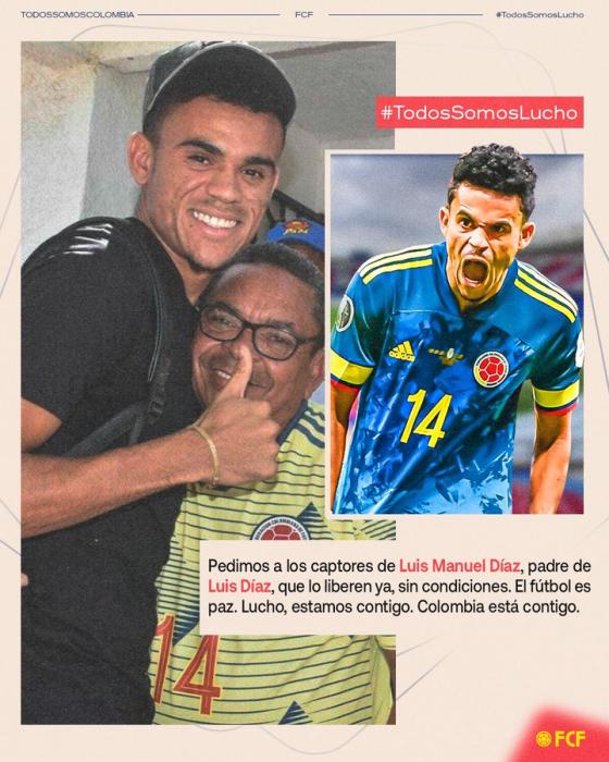 图片来源：哥伦比亚足协社交媒体